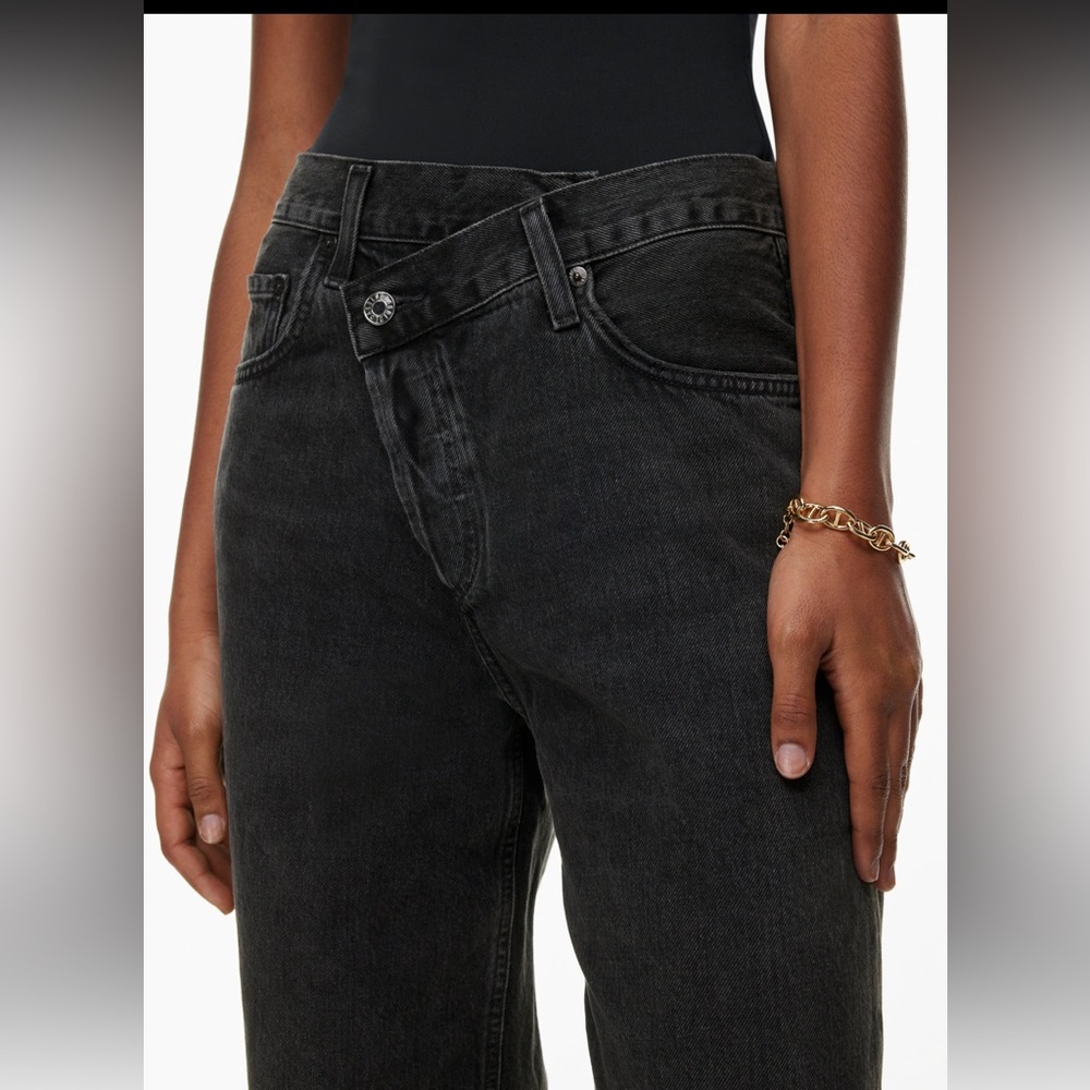 Agolde Black High-Rise Straight Jeans